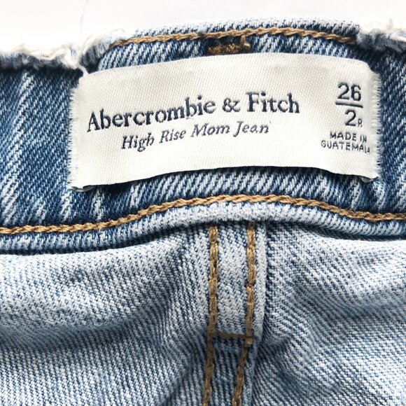 ABERCROMBIE High Rise Mom Jeans Ripped Distressed Straight Leg Womens 26 - Picture 5 of 11